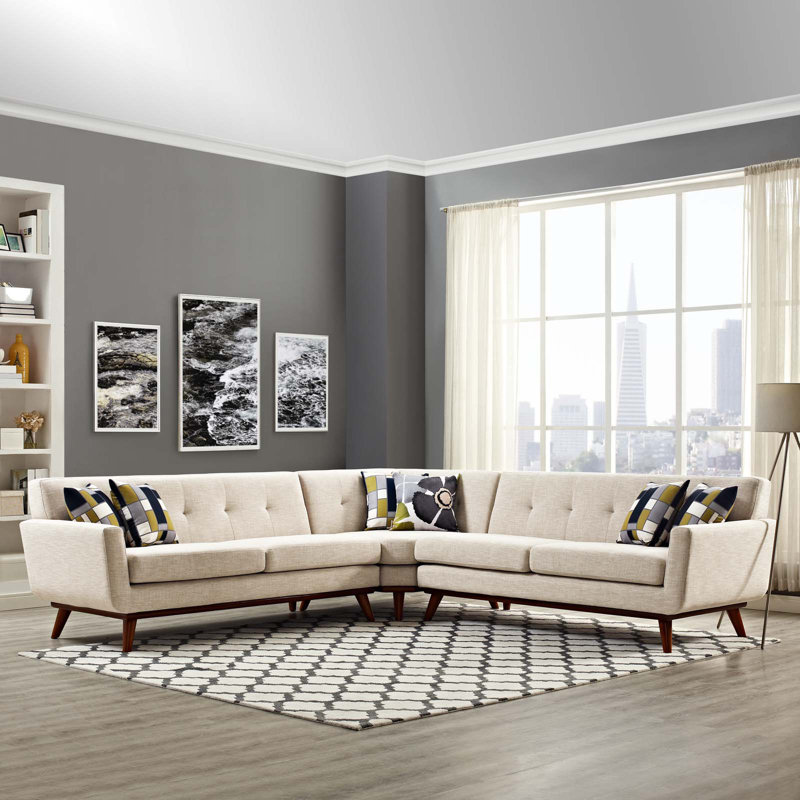 Langley Street Johnston Symmetrical Sectional & Reviews Wayfair